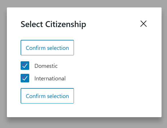 Required legal status options