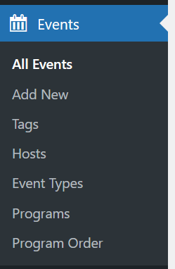 Events sidebar example