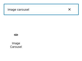 Block inserter for Image Carousel