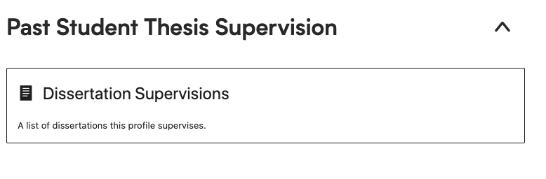 Past Student Supervision