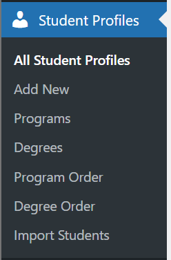Student profiles WordPress sidebar