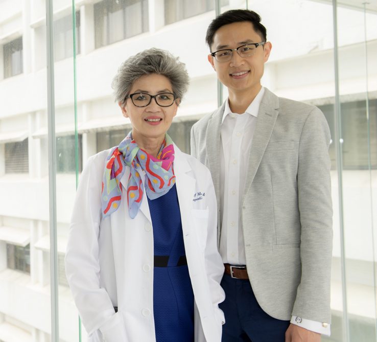A photo of Dr. Juliana Chan left and PhD Student Calvin Ke right