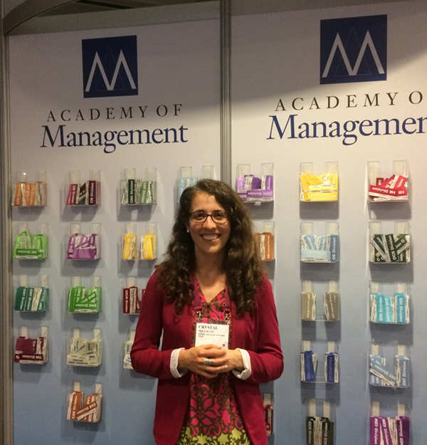 Crystal Milligan at the Academy of Management Annual Meeting. Photo courtesy of Crystal Milligan.