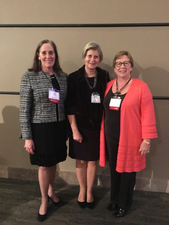 Arbor Award winners Valerie Rackow (far left) and Wendy Nelson (far right) with Interim Director Rhonda Cockerill (centre)