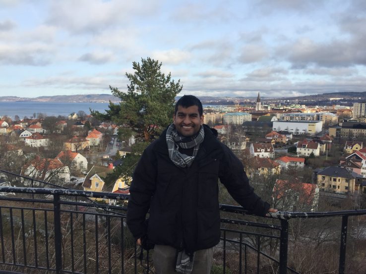 Ali Damji in Sweden, skyline background
