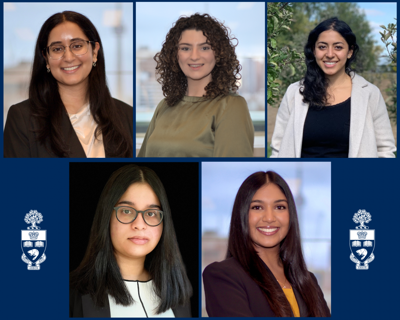 Images of Shveta Bhasker, Kadriye Candas, Ashley Girgis, Natasha Rozario, and Praveena Santhakumaran for 2023 International Women's Day