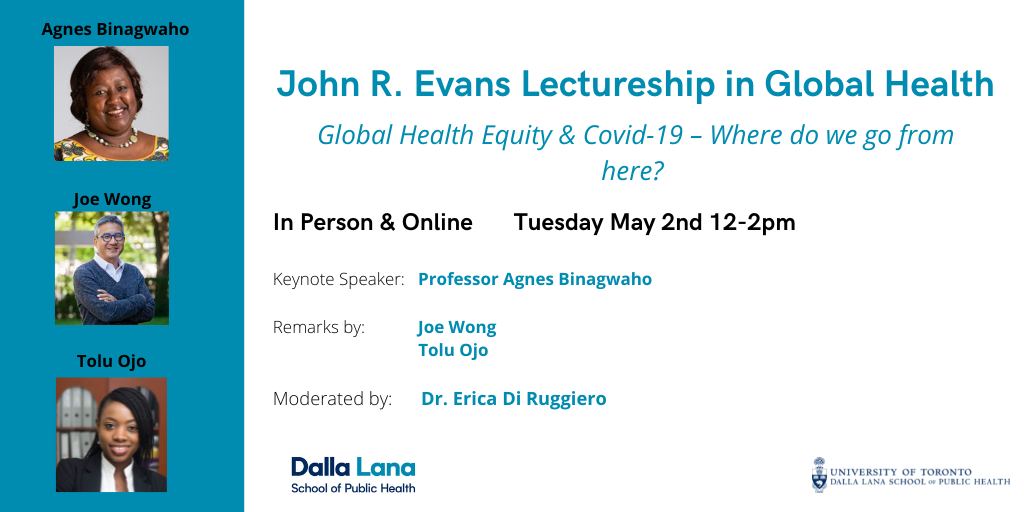 Image showing event details for the John R Evan Lectureship in Global Health